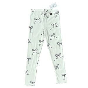 Cotton On Girls Huggie Bow Print Ribbed Leggings - Size 6